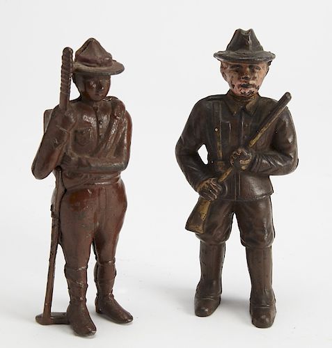Soldier and Scout Cast Iron Banks