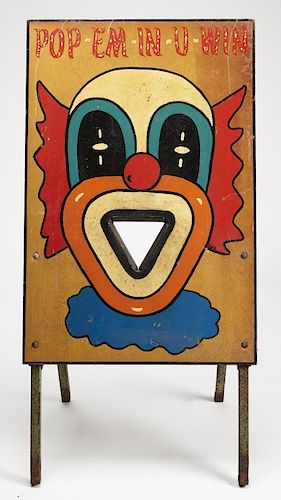 Vintage Clown Carnival Ball Toss Game