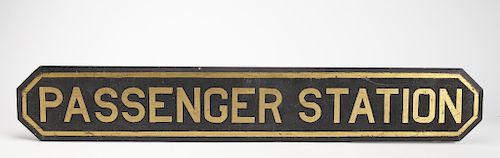 Original Passenger Station Railroad Trade Sign
