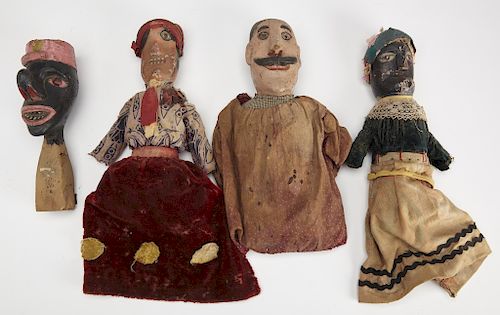 Set of 4 Folk Art Puppets