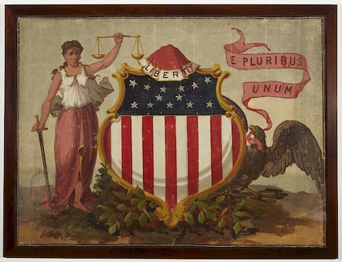 Rare 1874 Concord Massachusetts Centennial Banner