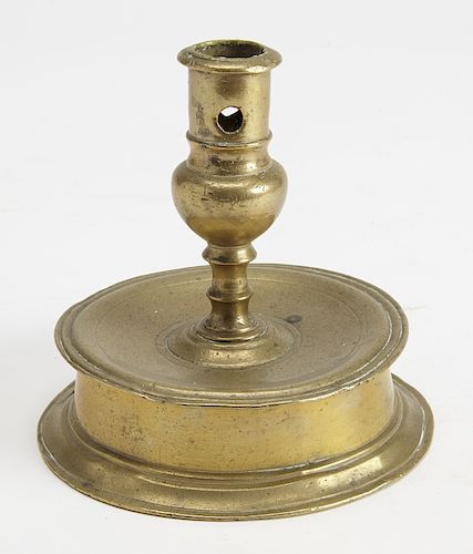 Capstan Brass Candlestick c 1680