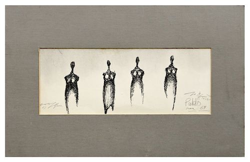 Pen & Ink signed Henry Moore 1967