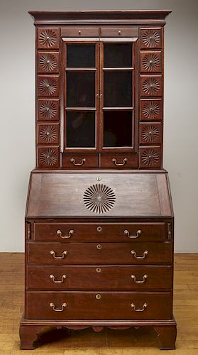 Secretary Desk with Carved Drawers
