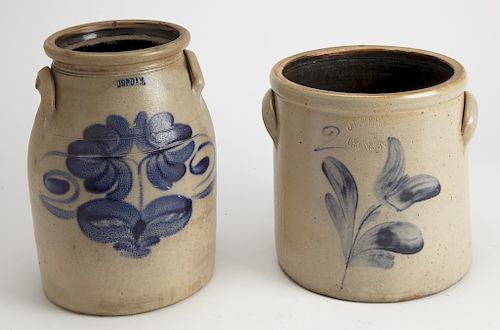Two Early American Stoneware Jars
