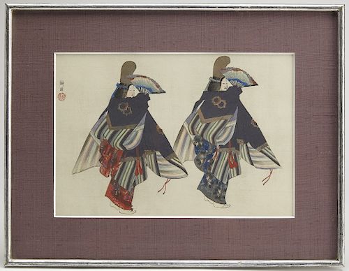 Michi Fukui and Tsukioka Kogyo Two Woodblock Print