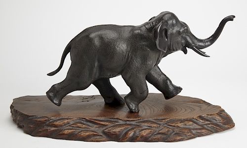 Bronze Japanese Elephant Signed - 1932