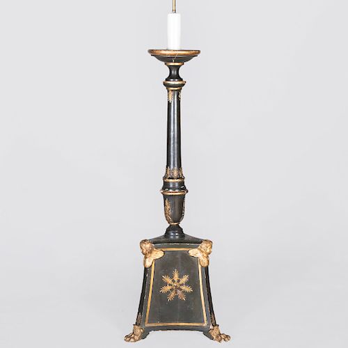 Italian Neoclassical Style Painted Torchère Floor Lamp