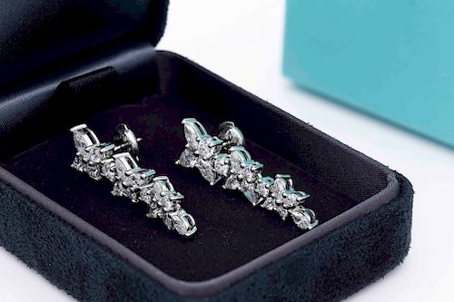 Tiffany & Co Victoria Mixed Cluster Drop Earrings