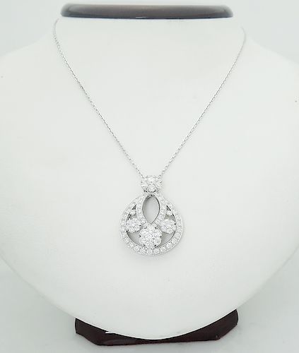 Van Cleef & Arpels 18k Fleurette Diamond Pendant Necklace  