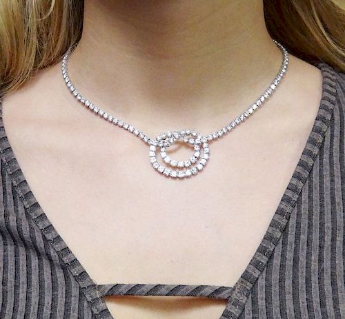 Van Cleef & Arpels Plat 950 20 Carat Diamond Necklace