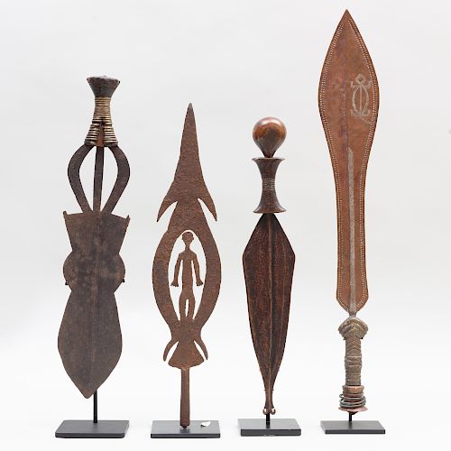 Group of Four African Metal Ceremonial Knives
