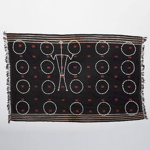 Indian Woven Cloth and Cowrie Shell Warrior Mohnei Body Cloth, Chang Naga
