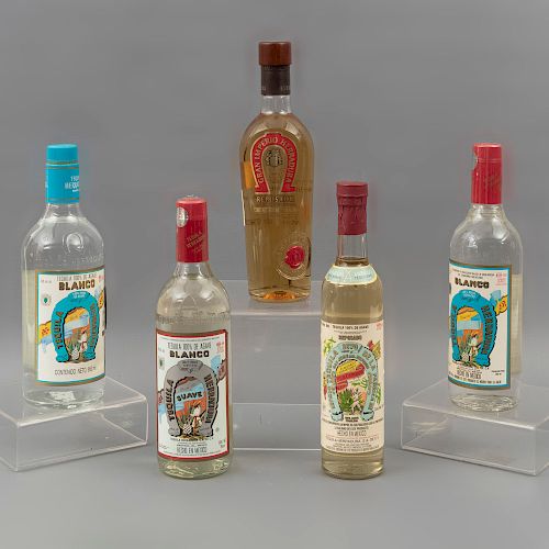 Herradura. Tequila Añejo, Reposado y Blanco. Jalisco, México. Piezas: 5.