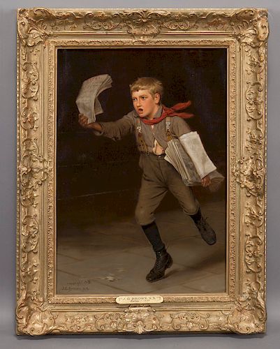 John George Brown "Extra" oil on canvas, 1907.
