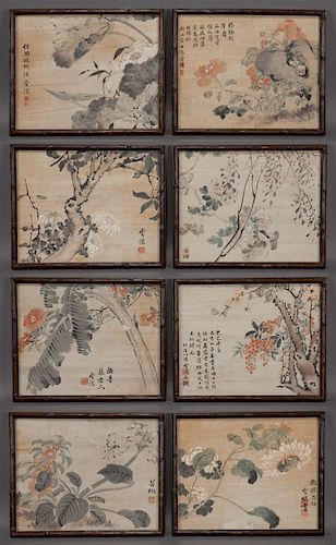 (8) Chinese watercolor framed paintings,