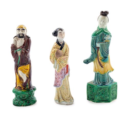 Three Chinese Porcelain Figures
Tallest: height 9 1/2 height in., 24 cm. 