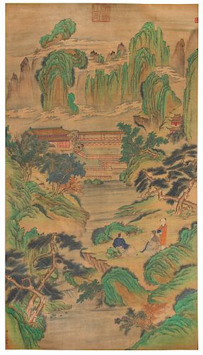 Atrributed to Qiu Ying
Image: height 62 x 34 1/2 in., 157.5 x 87.6 cm. 