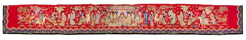 Five Chinese Embroidered Silk Panels
Largest: height 125 x width 16 in., 318 x 41 cm.