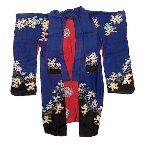 Two Japanese Silk Kimonos
Collar to hem: 50 in., 127 cm.