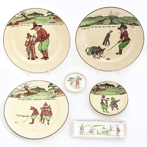 ROYAL DOULTON GOLFING SERIES PLATES AND TRAYS