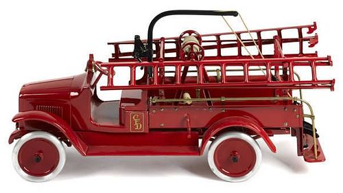 Buddy L pressed steel hook and ladder truck, 25 1