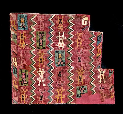 Inca Polychrome Textile Fragment w/ Abstract Animals
