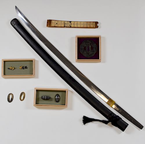 Japanese Katana Sword and Fittings 
