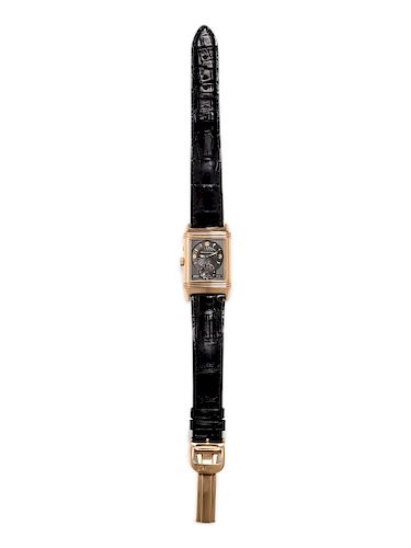 Jaeger LeCoultre, 18K Pink Gold Ref. 270.2.54 'Reverso Duoface' Wristwatch 
