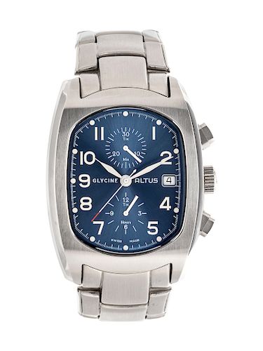 Glycine, Stainless Steel Ref. 3811 'Altus' Chronograph Wristwatch