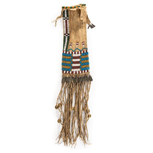 Cheyenne Beaded Hide Tobacco Bag, From the Stanley B. Slocum Collection, Minnesota