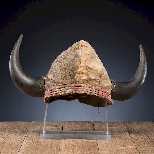 Plains Buffalo Horn Headdress, From a Midwest Collection