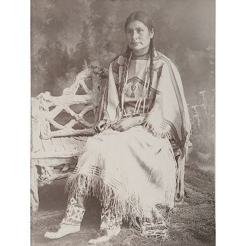 Silver Gelatin Studio Photograph of a Sioux Woman by J.R. McIntire 