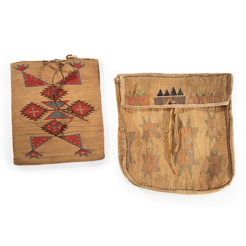 Nez Perce Corn Husk Flat Bag and Saddle Bag, From the Stanley B. Slocum Collection, Minnesota