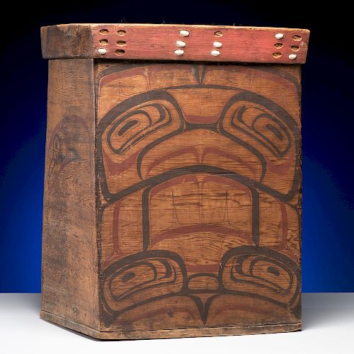 Haida Bentwood Painted Box, Collected by Hayter Reed (Canadian, 1849-1936), Deputy Superintendent of General Indian Affairs