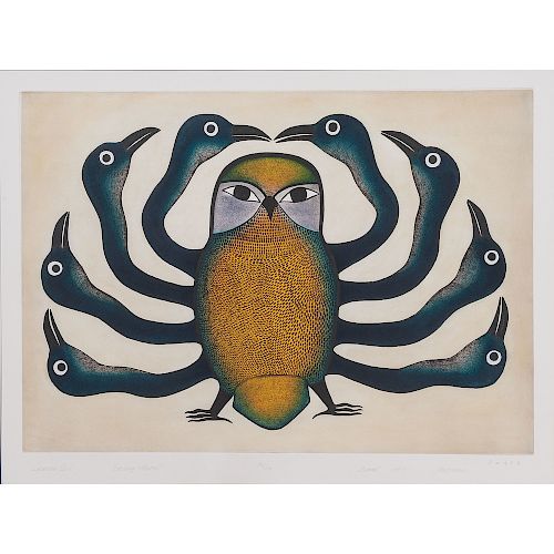 Kenojuak Ashevak (Inuit, 1927-2013) Etching and Aquatint on Paper, From the William Rose Collection, Illinois
