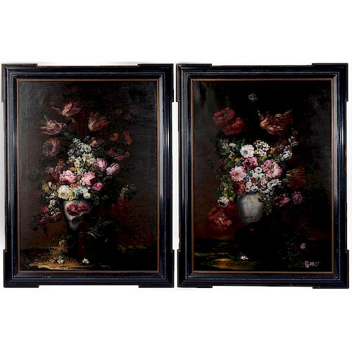 2 FLORAL STILL LIFE OIL PAINTINGS