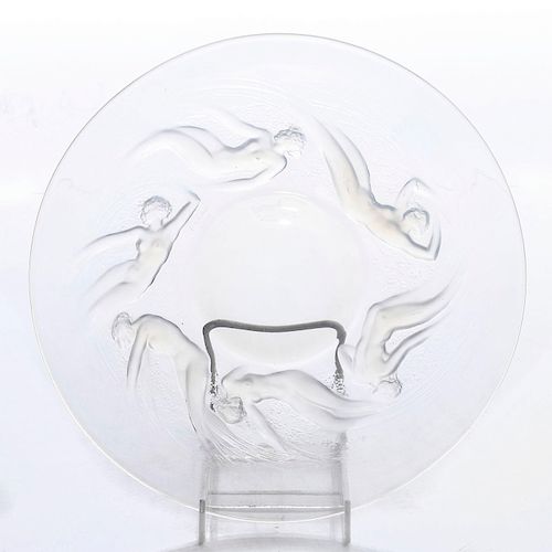 R. LALIQUE OPALESCENT ONDINES CHARGER