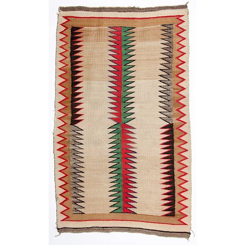 Navajo Double Saddle Blanket / Weaving / Rug, From the Stanley Slocum Collection, Minnesota 