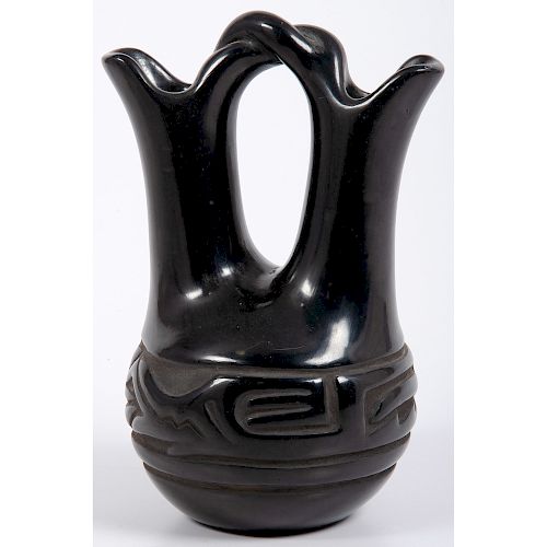 Legoria Tafoya (Santa Clara, 1911-1984) Pottery Wedding Vase, From the Stanley Slocum Collection, Minnesota 