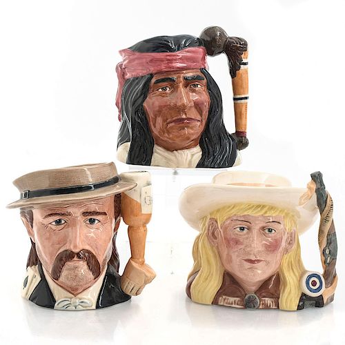 3 LG ROYAL DOULTON CHARACTER JUGS, THE WILD WEST