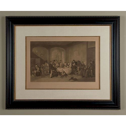 ANTIQUE ENGLISH ENGRAVING THE EARLY BREAKFAST