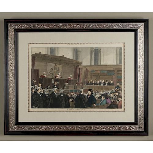 ENGRAVED HISTORIC PRINT, THE TICHBORNE TRIAL, 1874