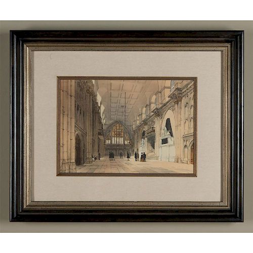 VICTORIAN ENGRAVED PRINT, THE GUILDHALL, T.S. BOYS