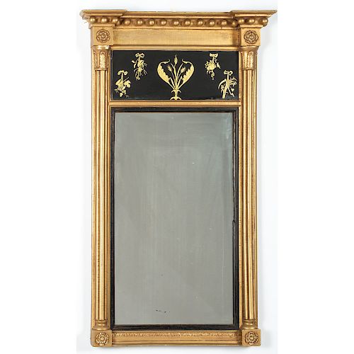 Giltwood Mirror with Eglomise Panel