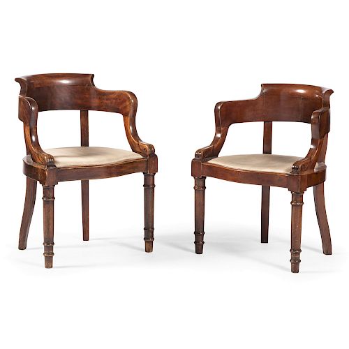 French Empire Barrel Back Chairs