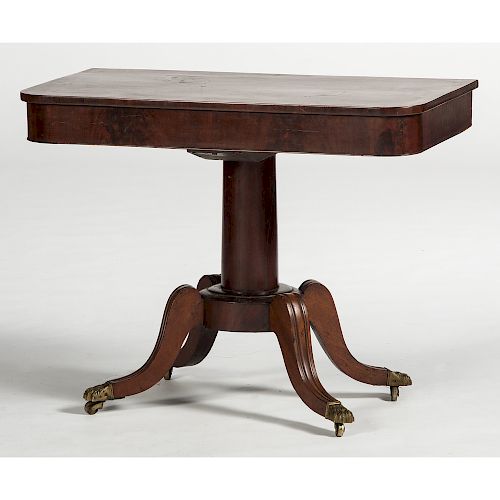 Late Classical Pedestal Console Table