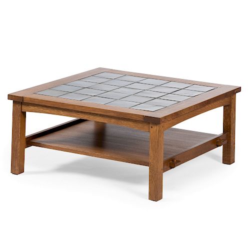 Gustav Stickley Tile Top Coffee Table 