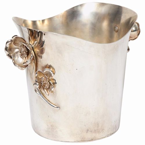 Christofle Paris Silver Plated “Anemone” Champagne Bucket / Wine Cooler