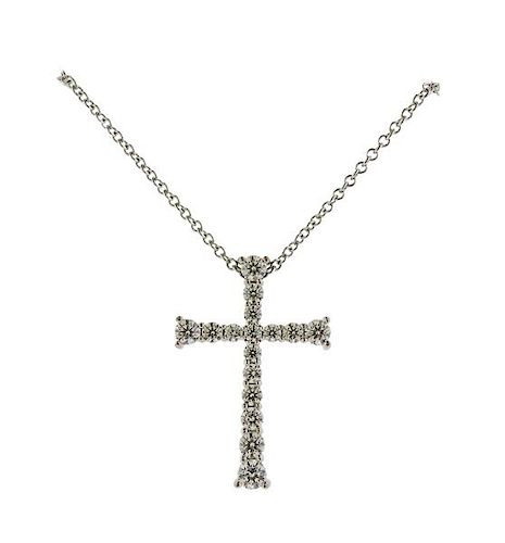 Hearts On Fire 18K Gold Diamond Cross Pendant Necklace
